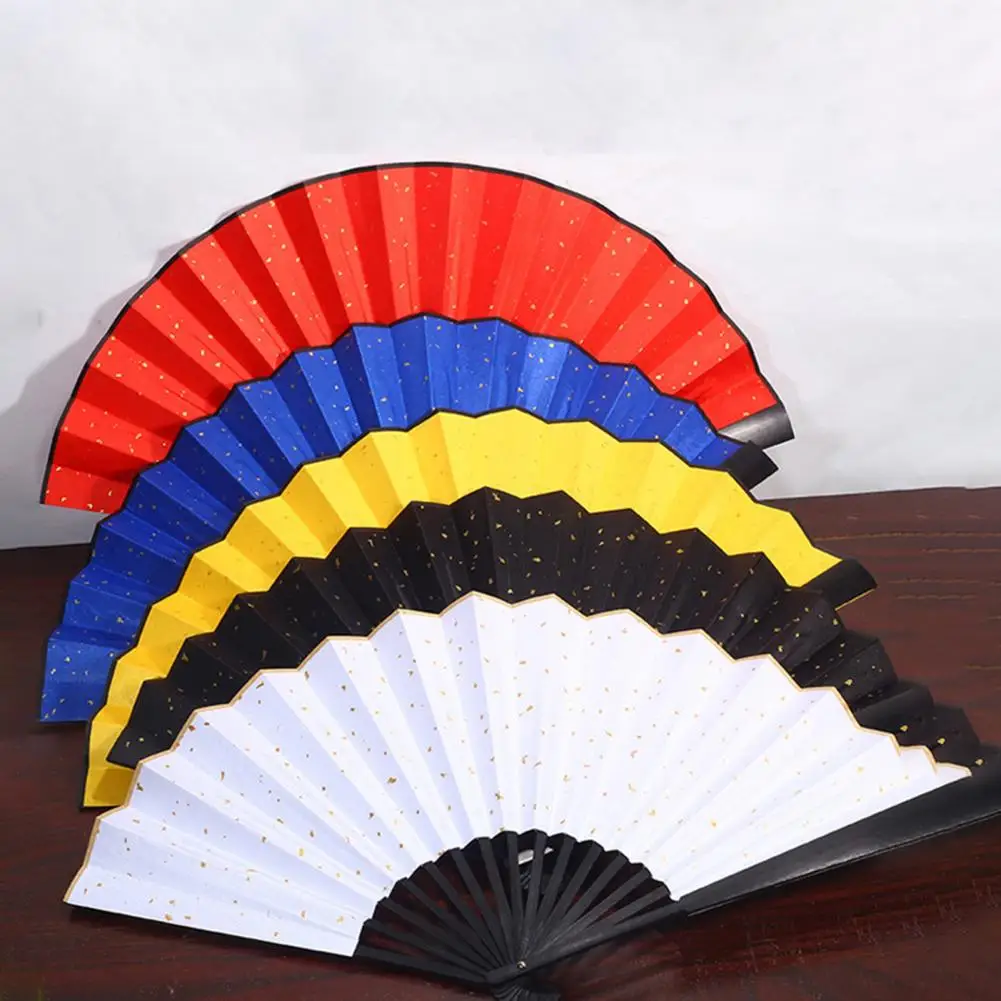 Silk Bamboo Folding Fan DIY Calligraphy Painting Men Women Hand Held Fan Summer Portable Cooling Fan Party Favors