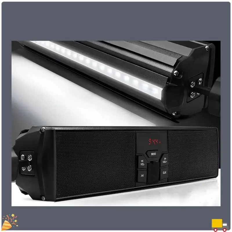 Altavoces estéreo, reproductor de música MP3, reproductor Bluetooth con USB, AUX-In, Radio FM para patinete de Motor con manillar de 13-14,96 pulgadas