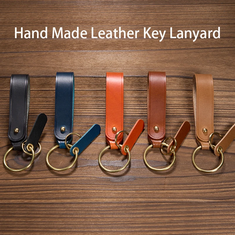 Italian Buttero Leather Key Lanyard Cow Leather Camera Phone Straps For iPhone Samsung