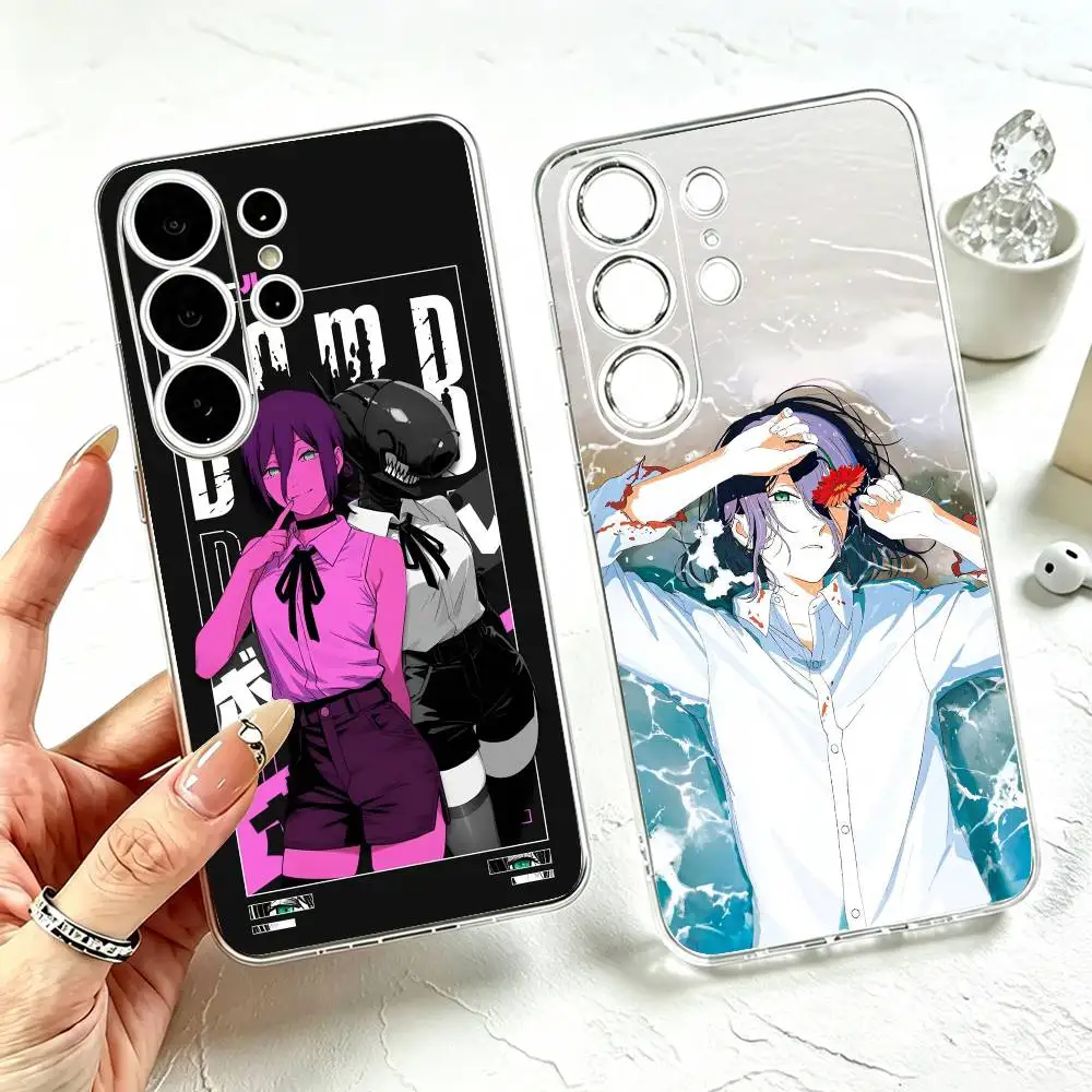 Role R-Reze  V-Chainsaw  Phone Case Transparent Silicone Soft For Samsung S25,S24,S21,S22,S23,S30,Ultra,S20,Plus,Fe