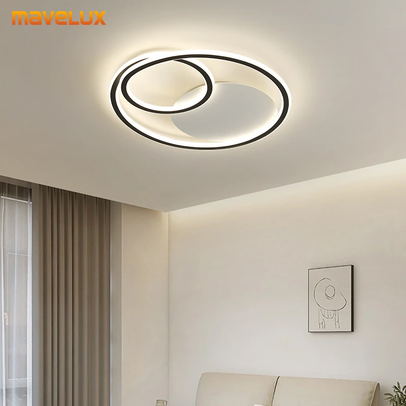 

Minimalist Bedroom Lamp LED Ceiling Light Apartment Simple Lighting Fixtures Black White Home Decor New Study Light AC85-220V