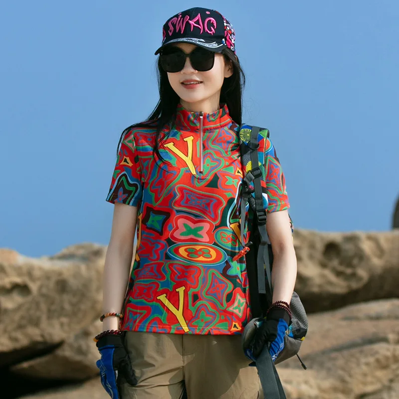 

Outdoor Running Tops Women Sport Shirts Gym Yoga Top Breathable Short Sleeve T-Shirts Dry Fit Blouse Fitness Workout Top