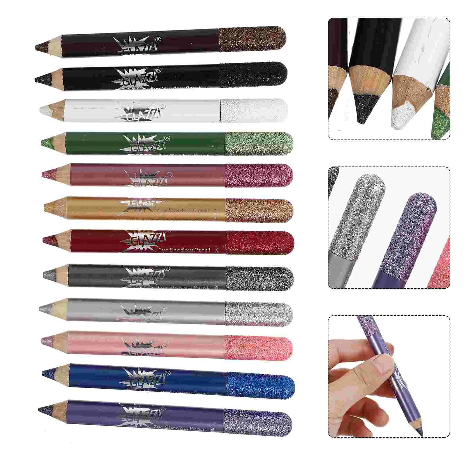 12 Pcs Eyeliner Pencil Pearlescent Eyeshadow Girl Makeup Pens Glitter Long-lasting Powder Shimmer Women Cosmetics Stick Useful