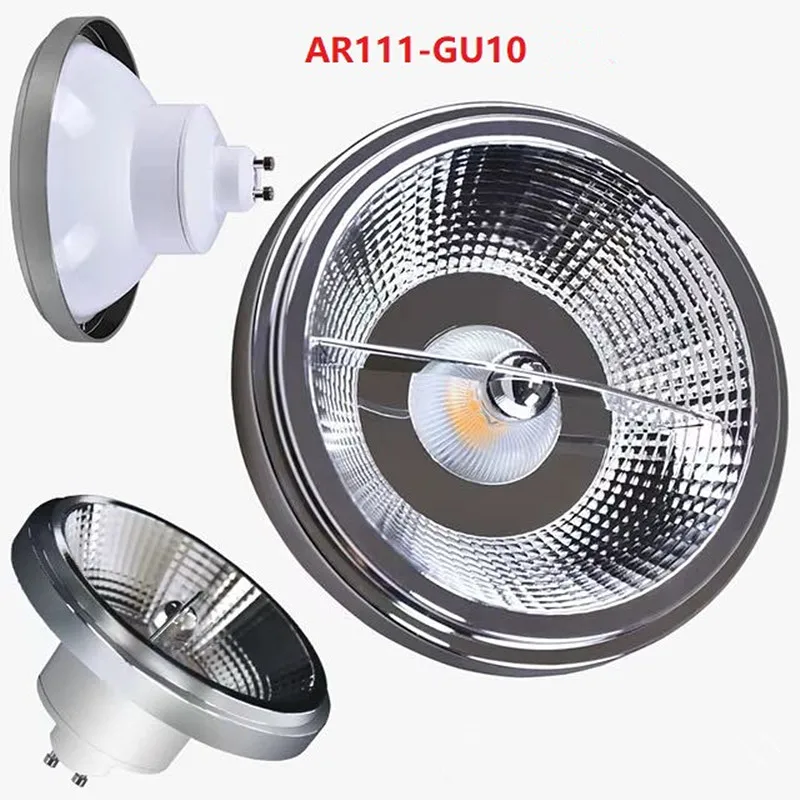 

1 шт. диммируемый светодиодный прожектор COB 10W 15W, замена галогенных ламп AR111, ES111, G53, GU10, встраиваемый прожектор, теплый/холодный белый свет