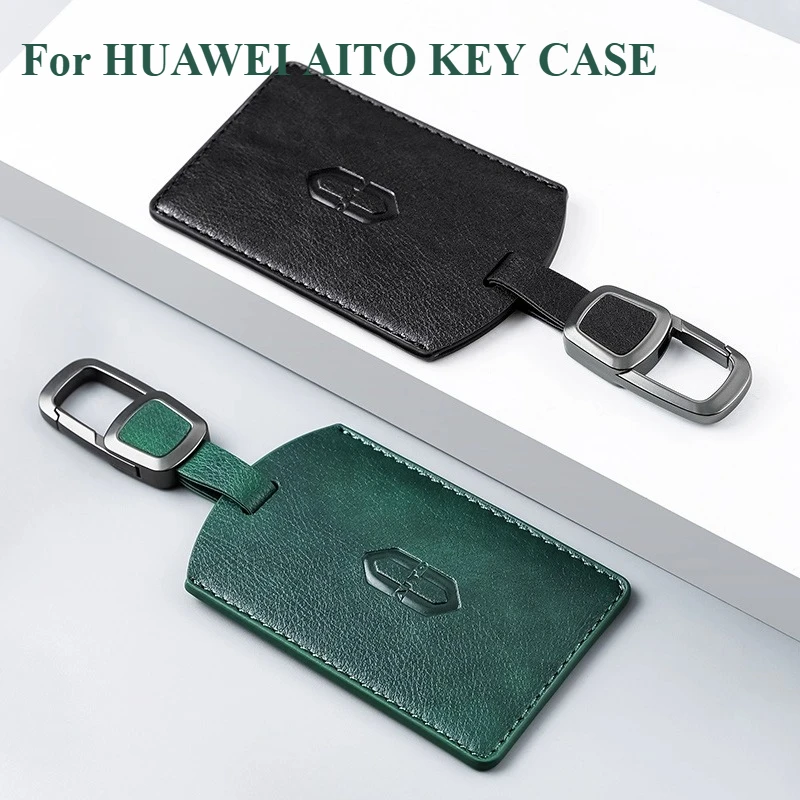 

Leather Car Key Case Cover For Huawei AITO M5 M8 AITO 9 Car Key Bag Cover Protective Shell Keychain