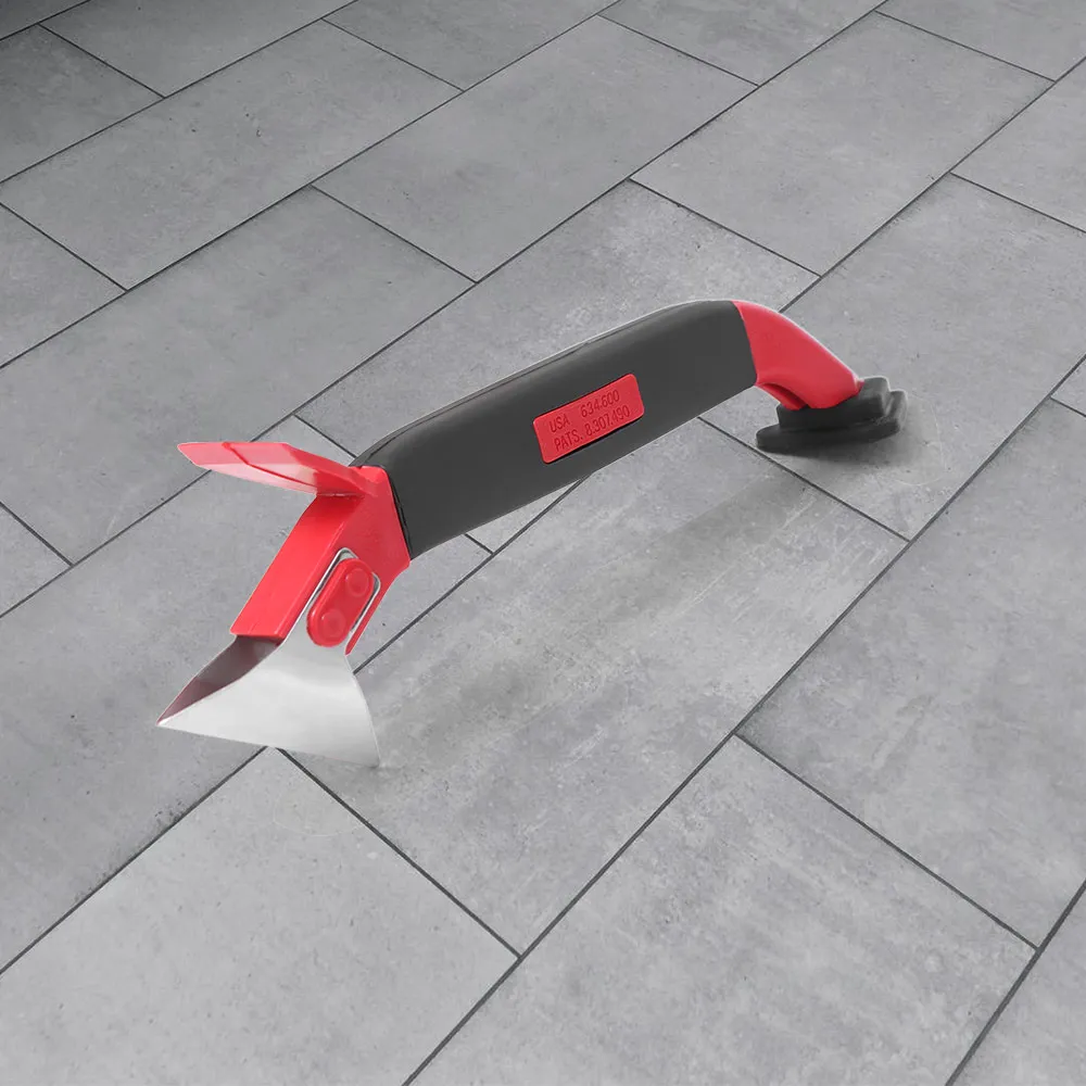 Herramienta de calafateo 3 en 1 para llenado de huecos, raspador de pegamento con agarre ergonómico multifunción, tablero de espolvoreado duradero de acero inoxidable para baño