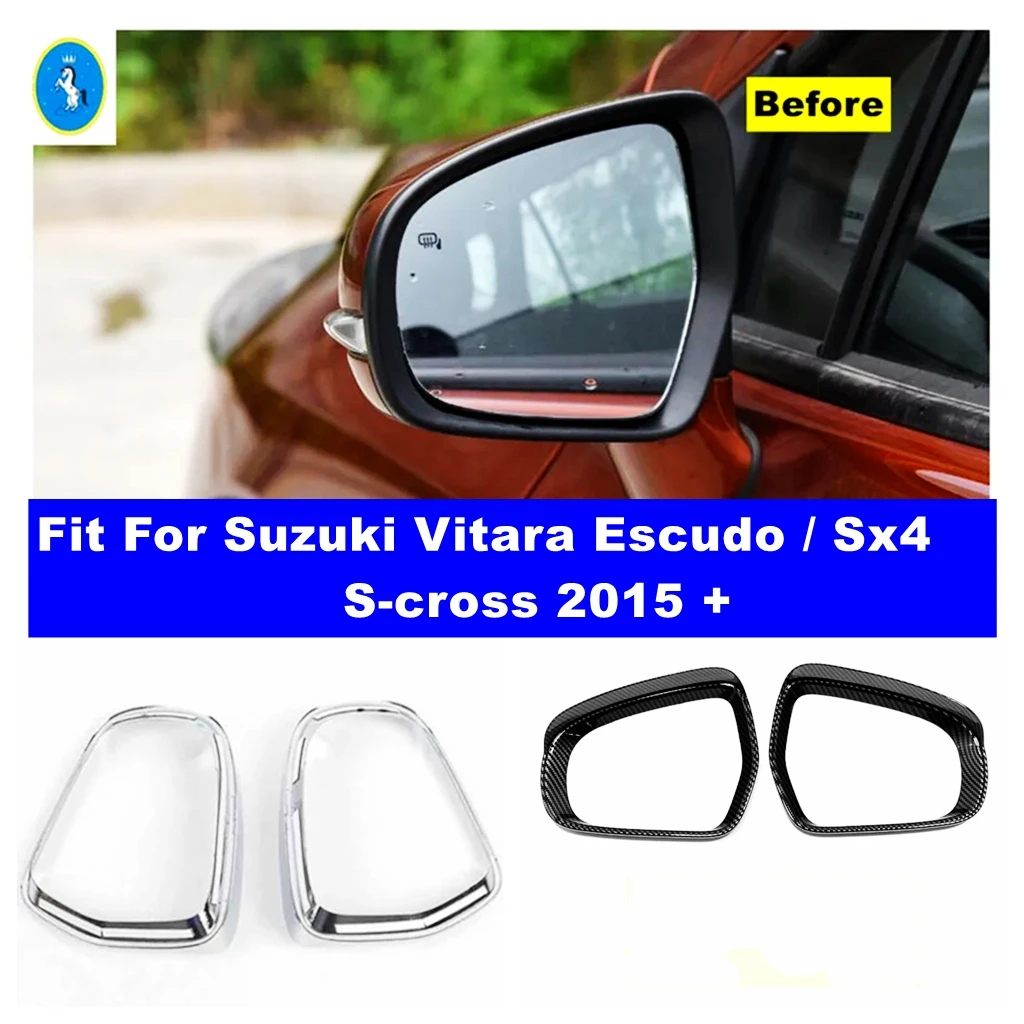 

ABS Car Rearview Mirror Rain Shield Rain Eyebrow Rain Cover Trim Accessories For Suzuki Vitara Escudo / Sx4 S-cross 2015 - 2022