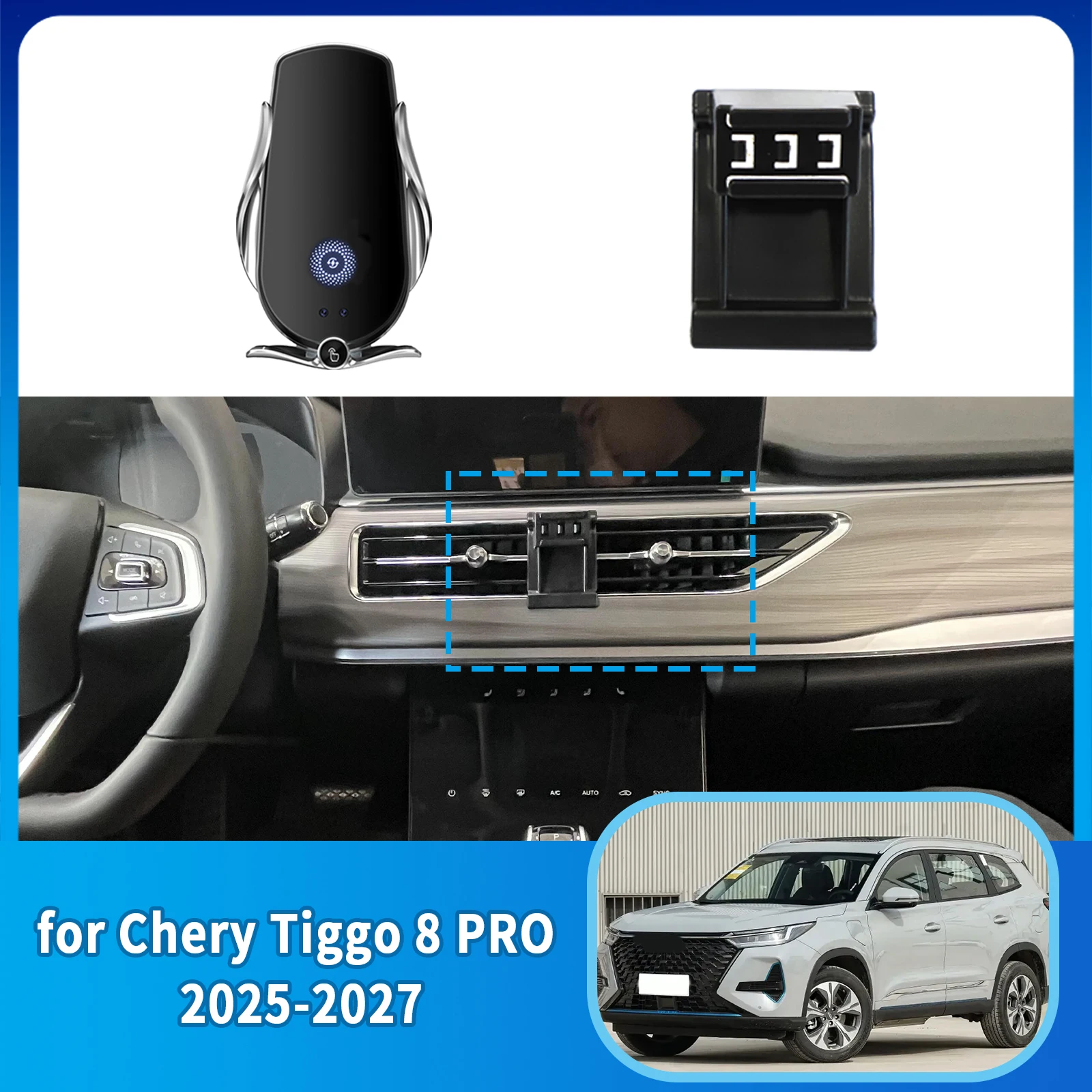 

Car Mobile Phone Holder for Chery EBRO S800 Tiggo 8 PRO MAX PHEV 2025 2026 2027 GPS Bracket Accessories Navigation Stand Auto