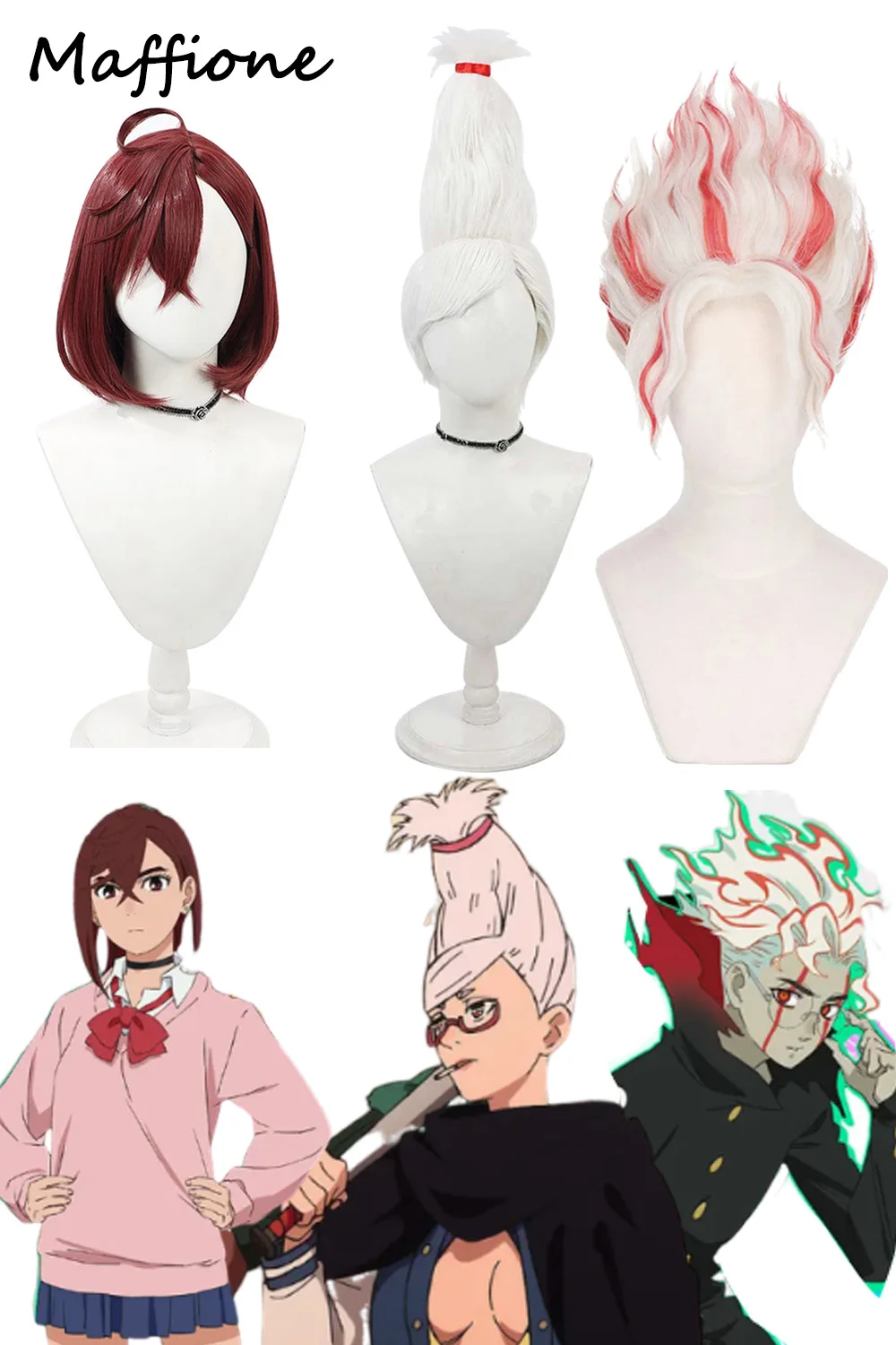 

Seiko Ayase Momo Ayase Wig Anime Dandadan Ken Takakura Wigs Headgear Costume Accessories Women Men Disguise Suit Prop Halloween