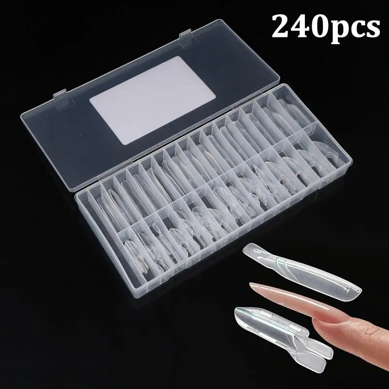 240Pcs Rocket Sandwich Nail Forms With Quick Fix Design And Accurate Marks Perfect For Home DIY Nail Art And Salon Use
