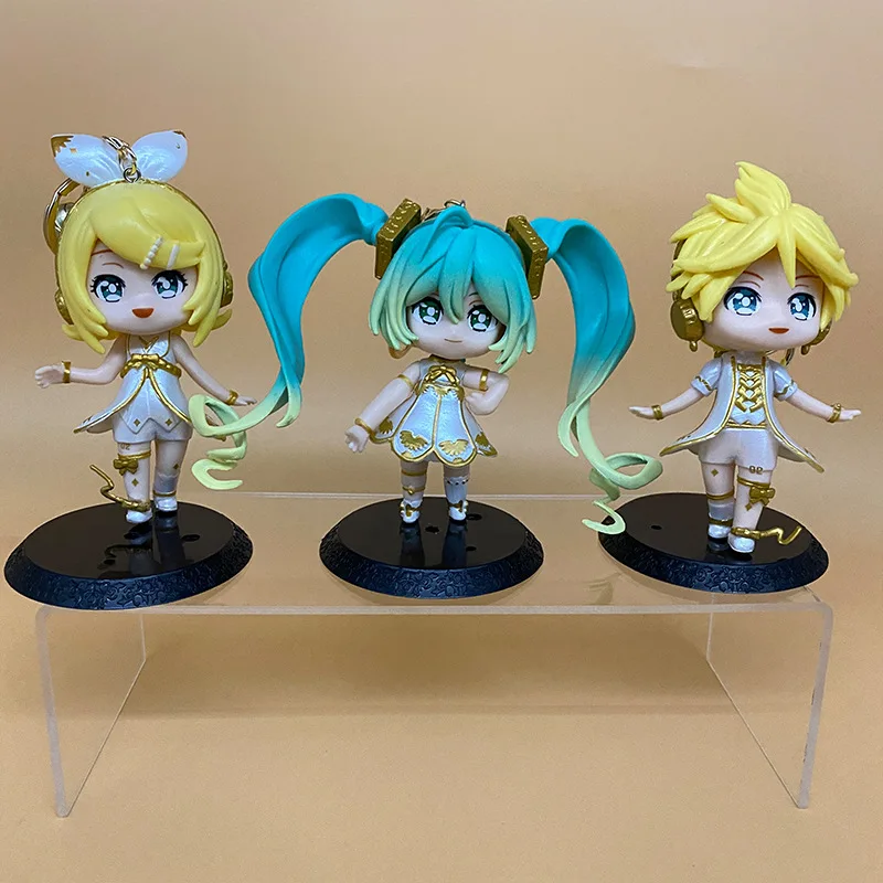 1pcs Random style 10CM Anime Hatsune Miku Kagamine Rin Len Luka kawaii figure Collect model toys doll Key Chain Pendant Gifts