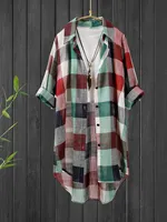 Plus Size Women's Shirt 2025 New Fashion Plaid Korean Style Elegant & Youthful Loose Casual Blouse External Female Clothing Tops