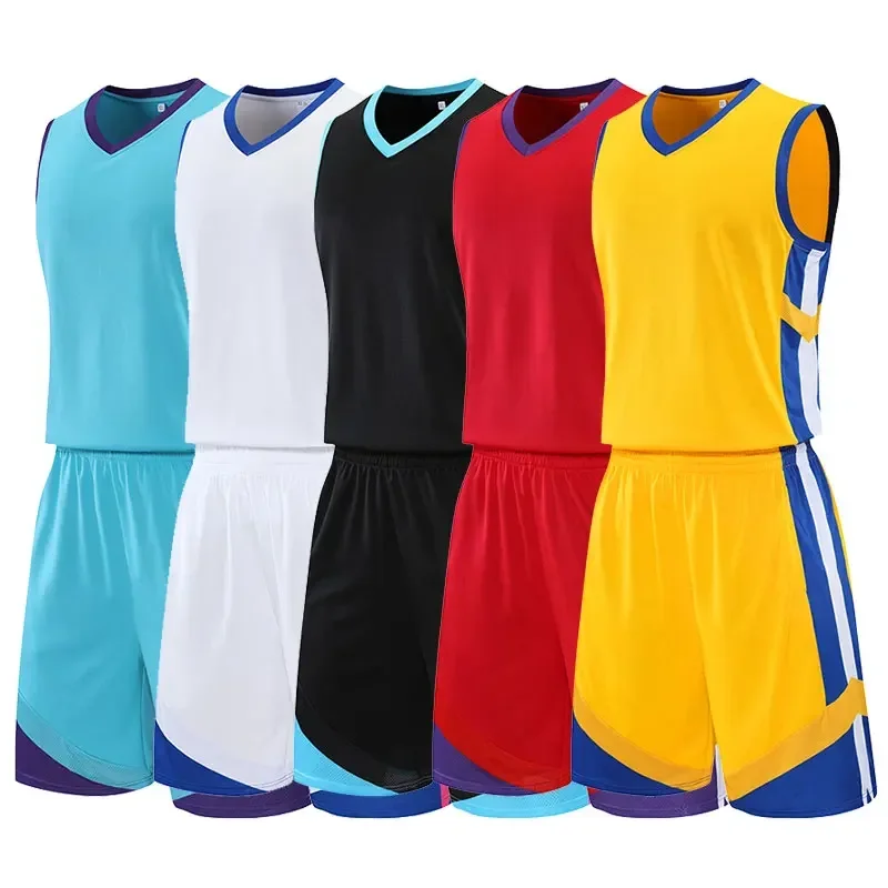 

2pcs Set Basketball Jersey Sportswear Suits Plus Size Outdoor Running Sport Shirts Tops Shorts Fitness Breathable Tennis Clothes