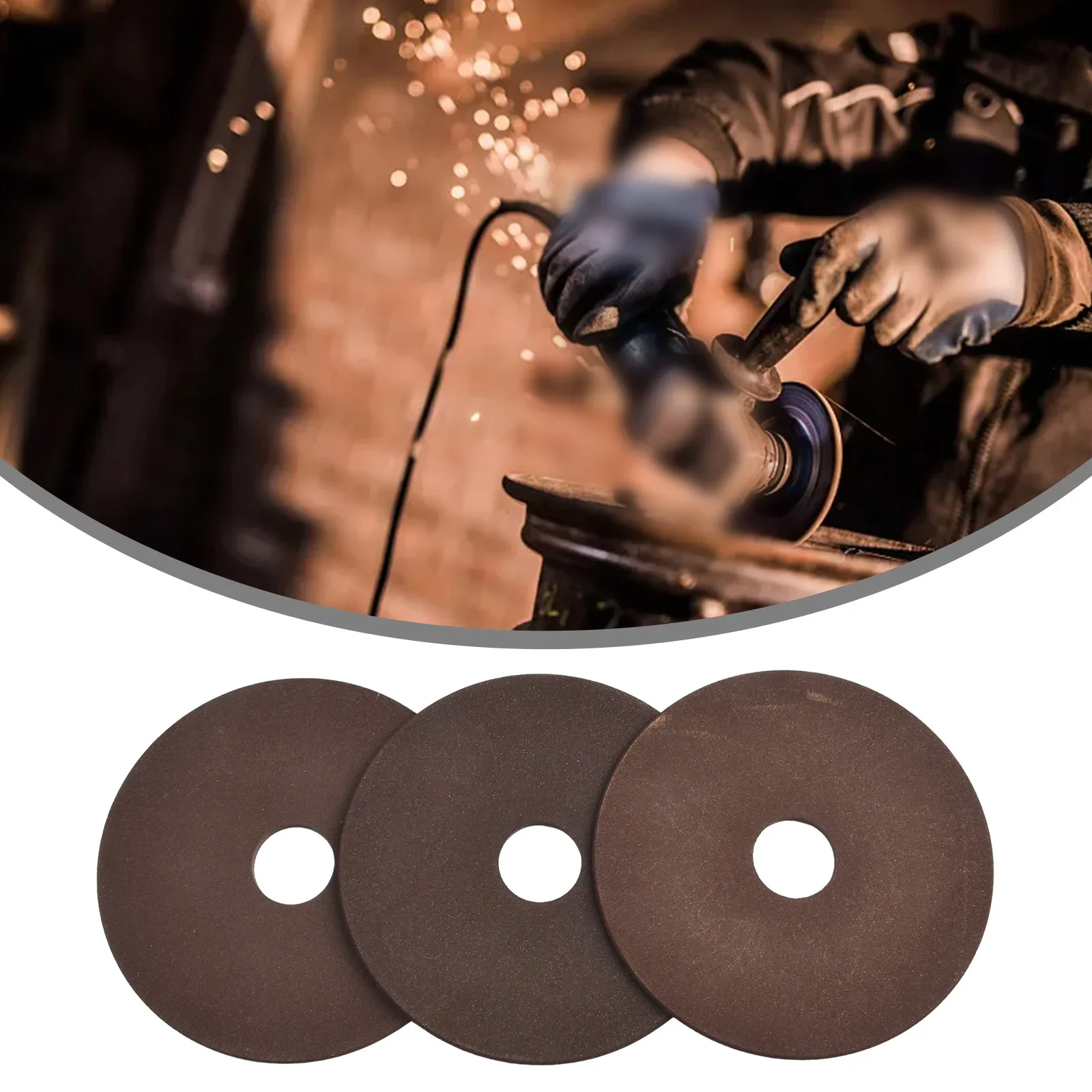 Chainsaw Sharpener Grinder Accessory, 3pcs Grinding Wheel Disc Pad, Polishes & Cuts Chains, 108x3 2x22mm, Brown