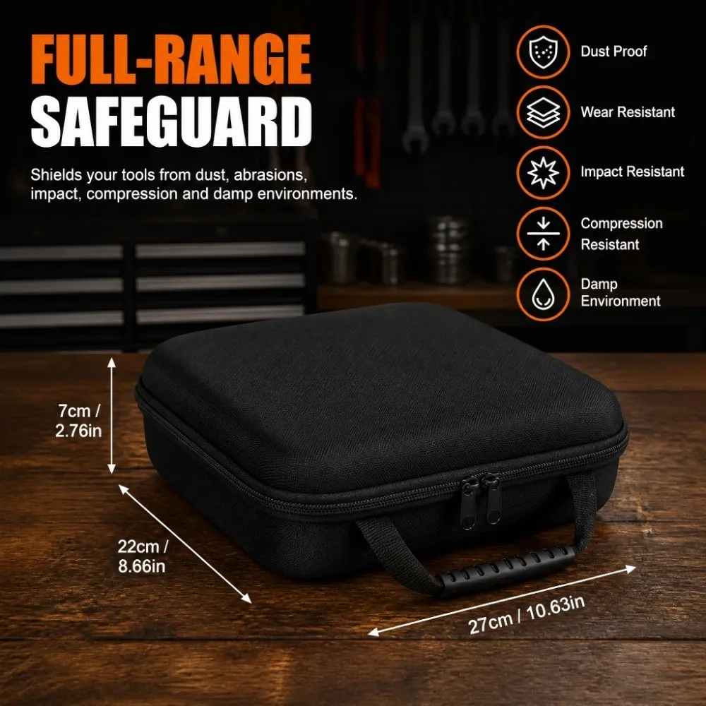 Hard PU Leather Tool Storage Bag Oxford Fabric Shockproof Design Power Tool Bag EVA Material Black Color Tool Pouch Bag Drill