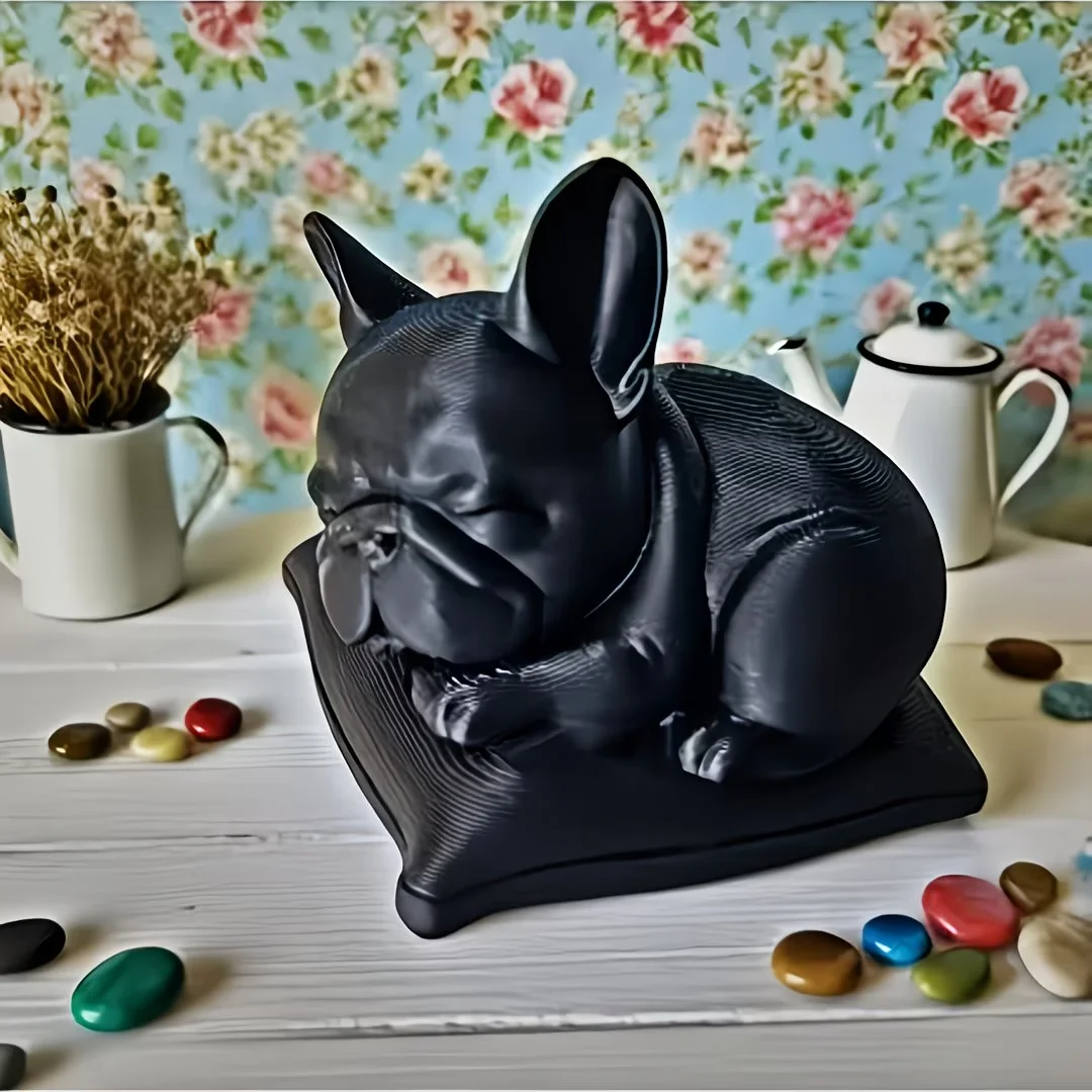 Statue décorative de bouledogue endormi, sculpture de bouledogue style oreiller, conçue pour les amoureux des chiens, décoration pour la maison et le bureau