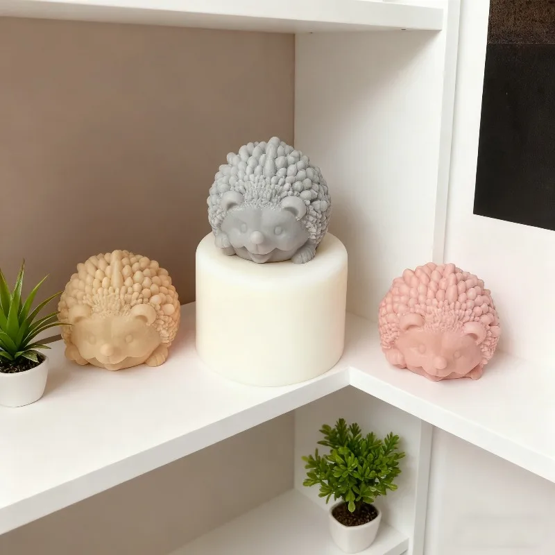 Große Igel Silikon Kerze Form 3D Nette Igel Handwerk Gips Harz Seife Form DIY Tier Geformt Eis Schokolade Backform