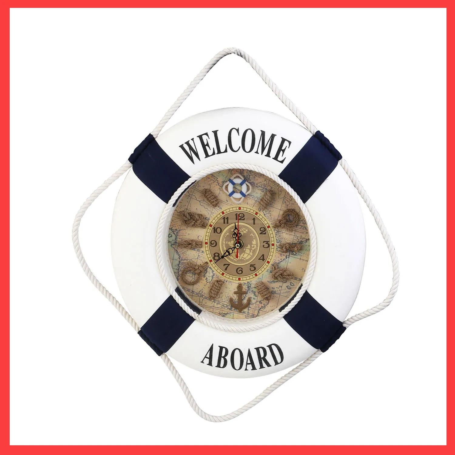 

Nautical Decor Lifebuoy Ring Wall Hanging Home Decoration Welcome Sign Wooden Boat Restaurant Nordic Mediterranean Theme Small
