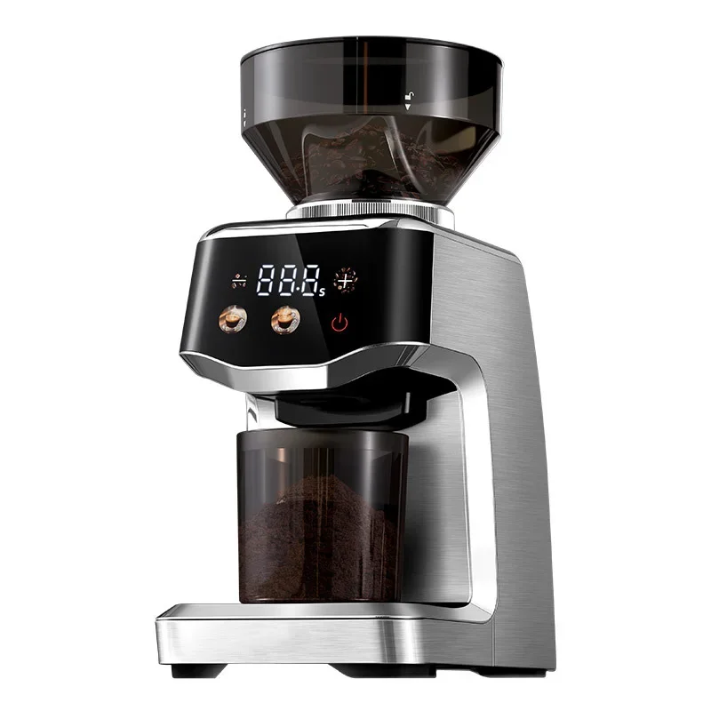 220V Touchscreen Electric Coffee Grinder with 35 Grind Settings, Customizable Dose, and Stainless Steel Burrs