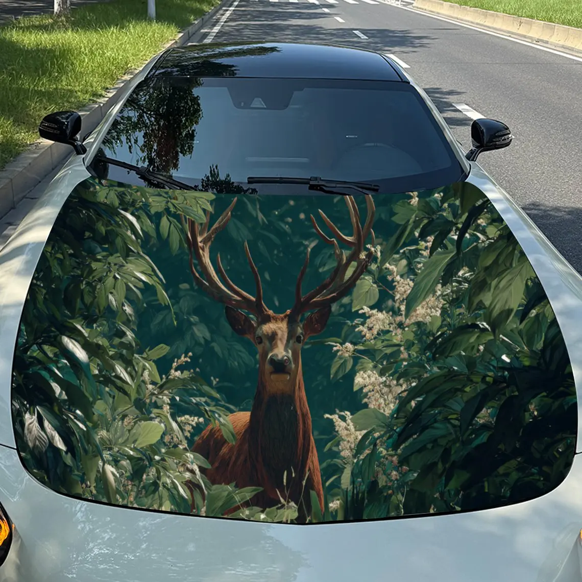 

Наклейки на капот автомобиля «Волшебный лесной олень» — самоклеящаяся, водонепроницаемая и прочная виниловая пленка, украшение и защита вашего автомобиля, подходят для