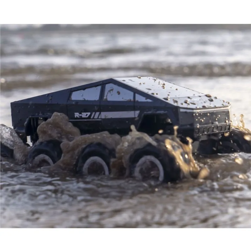 RC Pickup Truck 1/18 2.4G Model Q218 8*8 Amphibious All Terrain Controlled Off Road Car Stunt Vehicle 360 Rotation RTR Battery