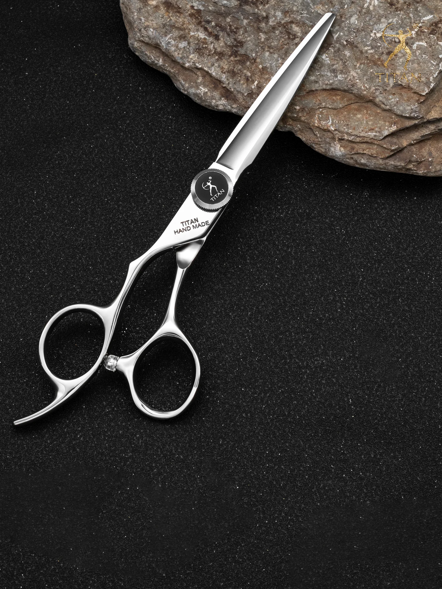 TITAN Professionelle Friseurschere mit Linkshandgriff Haarschere zum Ausdünnen und Schneiden – Detail 7