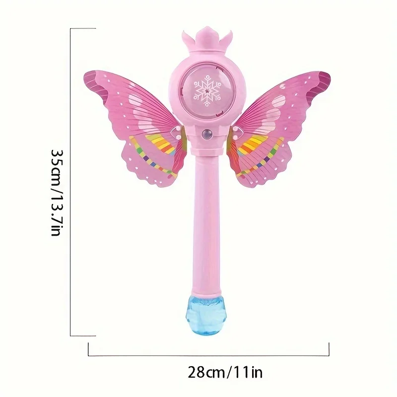 Princesa Magic Wand Bubble Machine Toy com Música e Luzes, Brinquedo ao ar livre portátil, Ideal para entretenimento, Material para festa