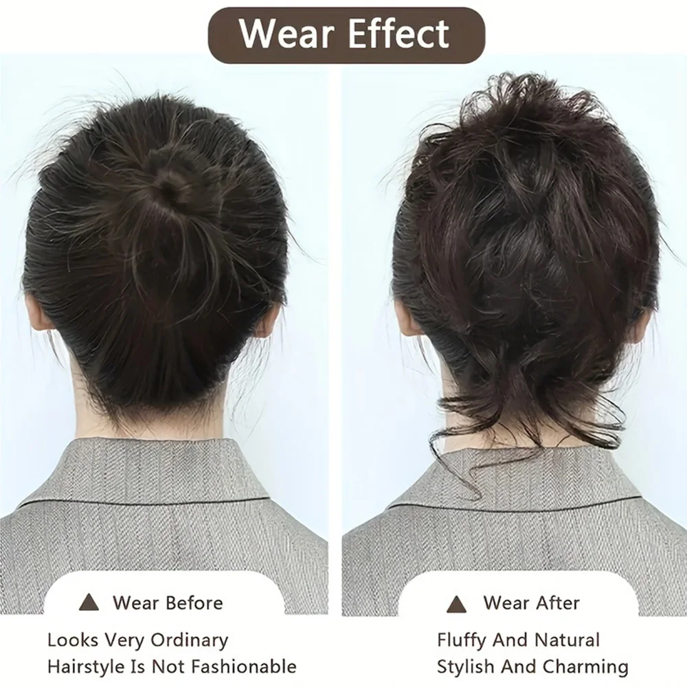 10-calowy niechlujny przyrząd do koka z włosów włosy klamra w syntetycznym Chignon z do przedłużania włosów Chignon dla kobiet Updo włosów