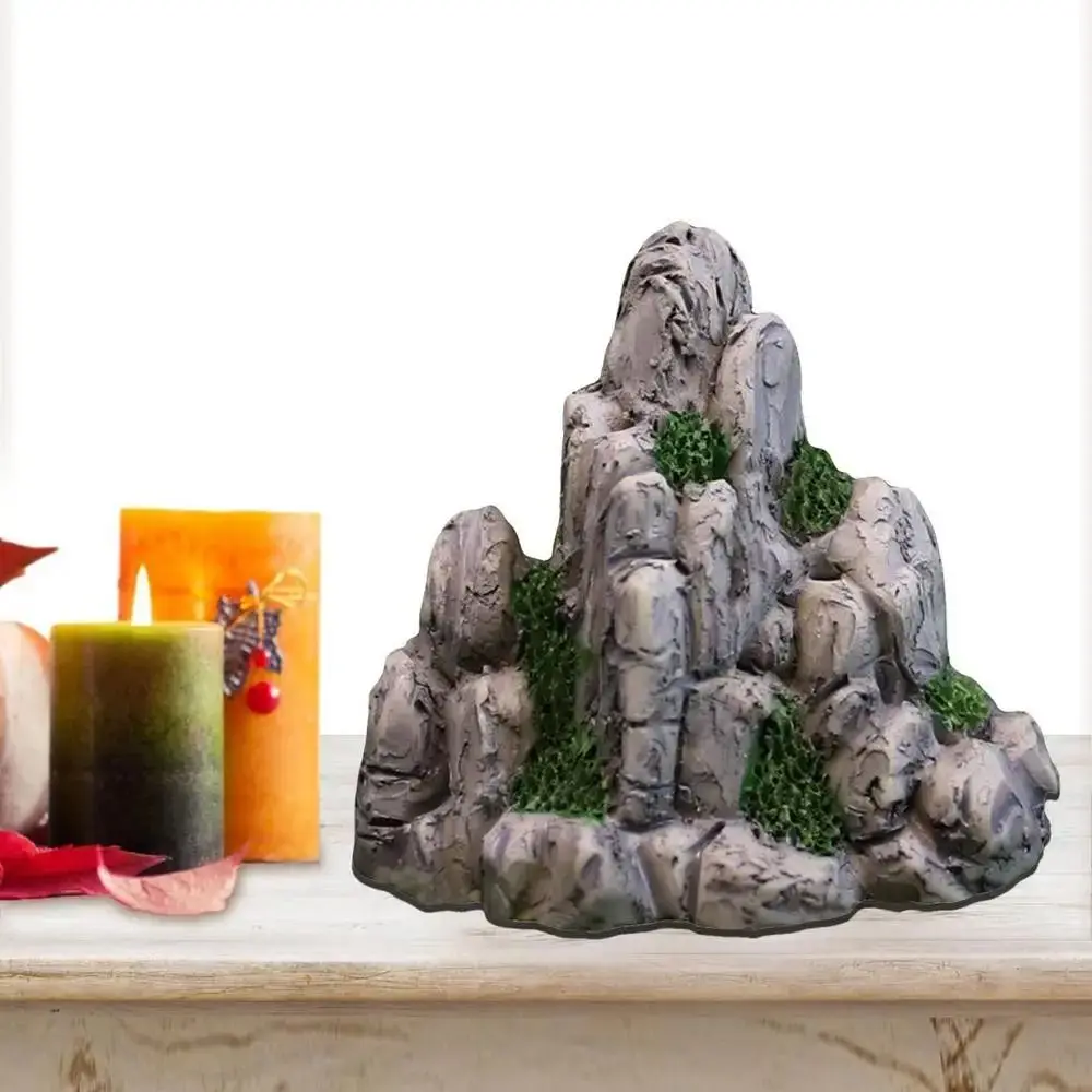 Simulation Miniature Rockery Ornaments DIY Mini Fake Mountain Resin Crafts Realistic Mountain Stone Statue Home Decoration