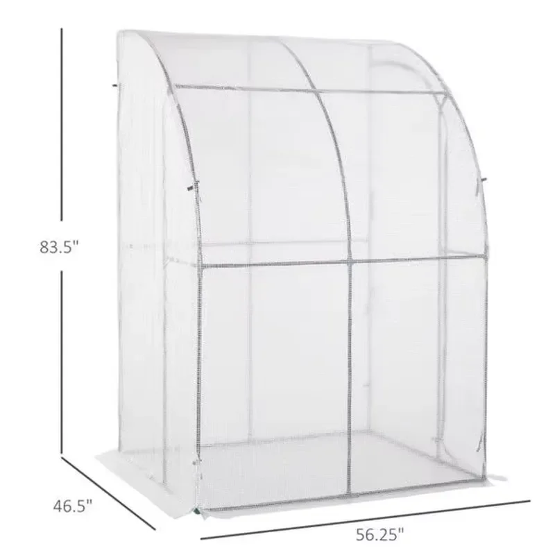 Mini Walk-in Garden Greenhouse 6ft x 4ft for PVC Cover Metal Frame for Garden Use