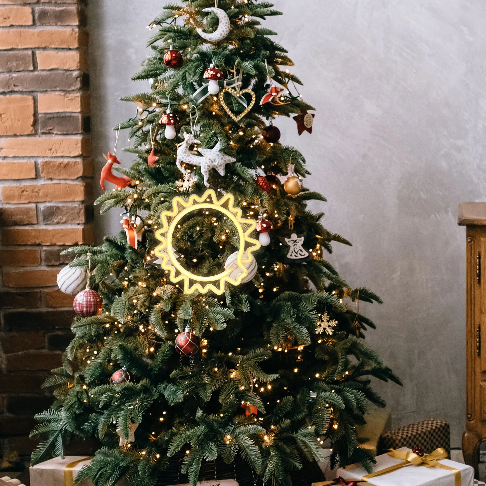 

LED Shape Lamp Sun Neon nament Gentle Light USB Powered Bedroom Living Room Study Office Wall Table Atmosphere Lighting Small