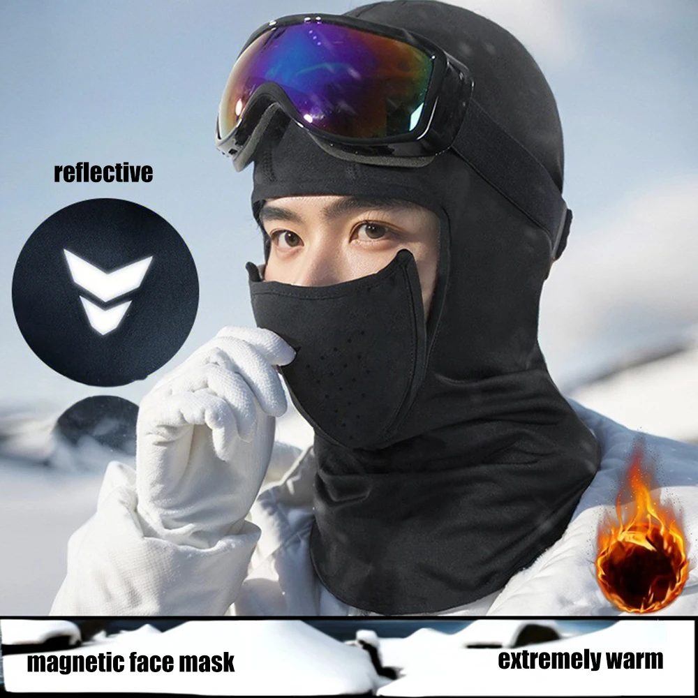 

Magnetic Face Mask for Winter Cycling Skiing Mountain Climbing Breathable Warm Detachable Skiing Face Cover for Outdoor Sports