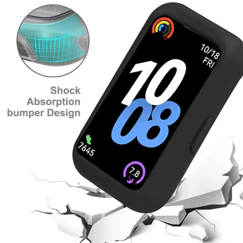 Soft Silicone Protective Case Cover For Huawei Band 10 9 8 Screen Protector Shell Bumper Anti-Scratch Case Shell Watch Accessory