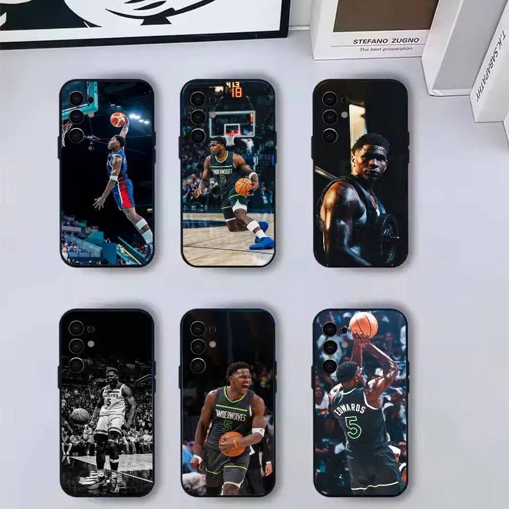 

A-Anthony E-Edwardses Phone Case For Samsung S 25,24,23,22,30,21,10,9,Ultra,Plus,Lite,FE,4,5 G Soft Black Case
