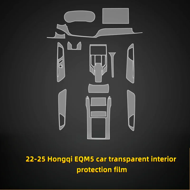 For 22-25 Hongqi EQM5 car  interior film gear shift center console anti-scratch screen dashboard transparent protective film