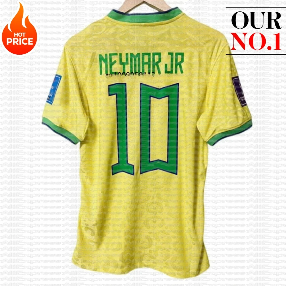 Brazil National Team Neymar Jr. Home Jersey, Outdoor Sports Quick Drying Soccer Jersey, Men and Women Breathable Loose T-shirt
