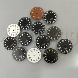 29mm Sterile Watch Dial California watch Dial Orange Yellow Index With Green Luminous Fit NH35A Vintage Automatic Movement Watch