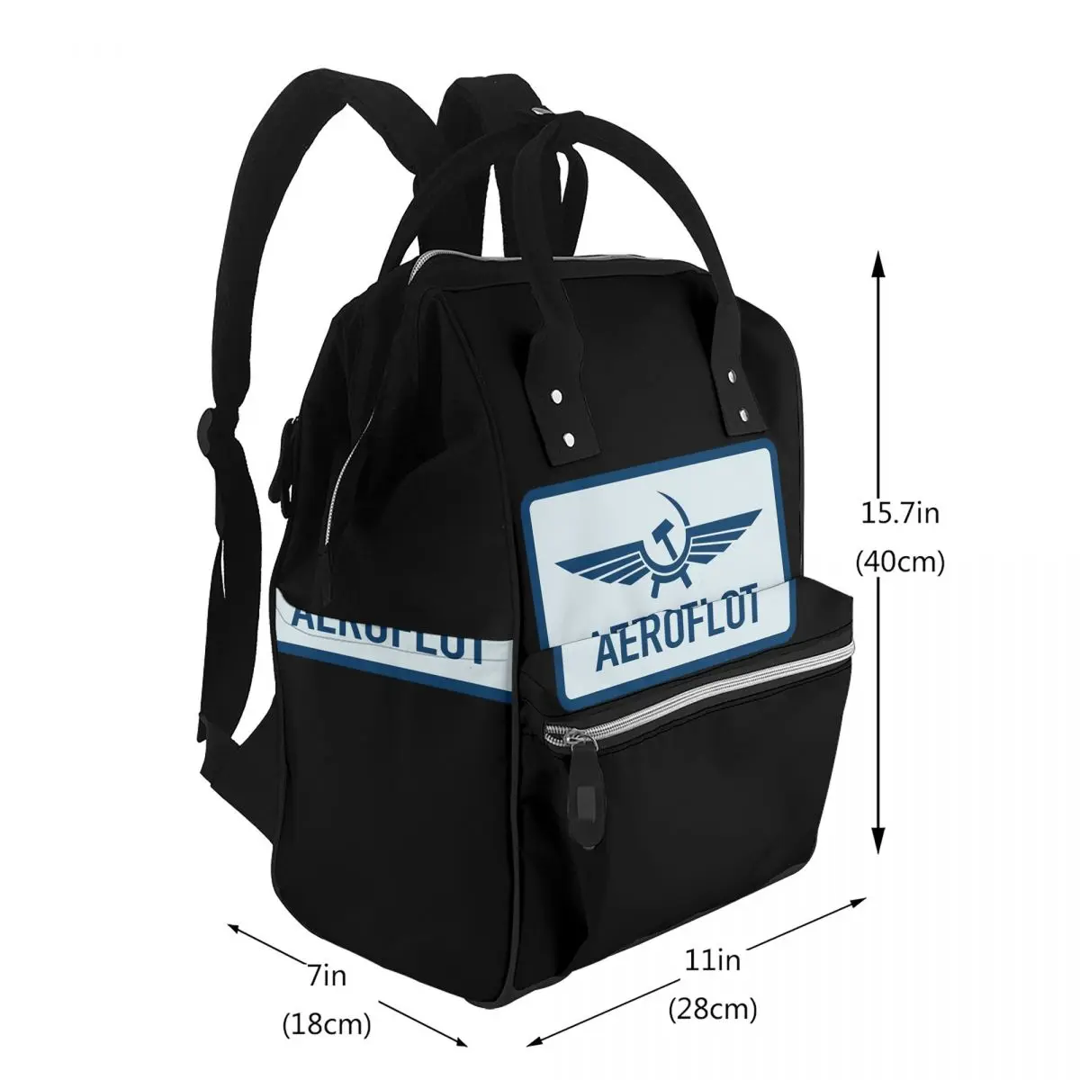 Aeroflot Aviation Russe Pilote Aerospace Aviateur Student Backpack School Bag Hiking Travel Daypack for Men Women Bookbag
