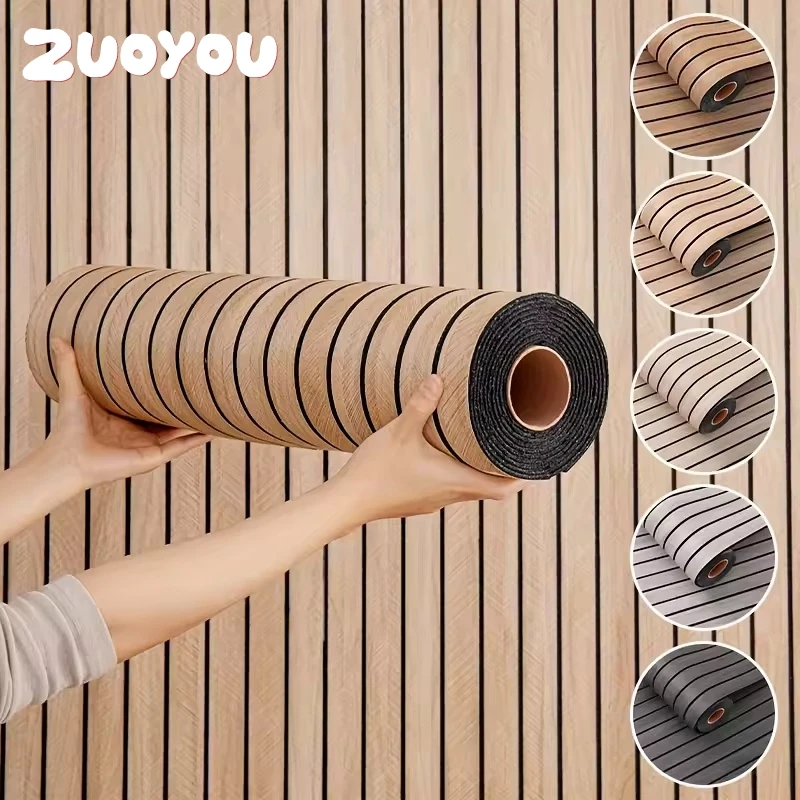 

3D Self-adhesive Wallpaper for Wall Renovate Imitation Wood Grain Wall Sticker Living Room Decor Peel&Stick Wall Panel with Foam