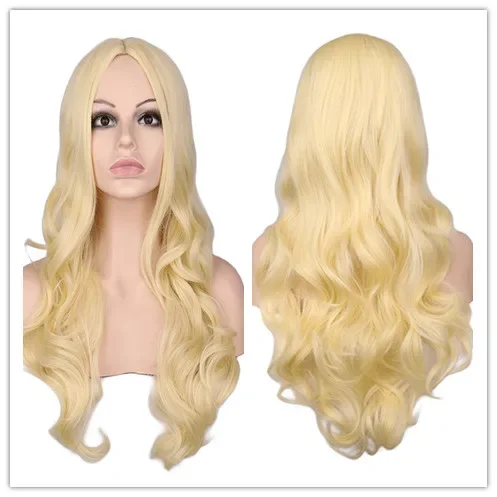 Barbie Movie Long Blonde Wavy Cosplay wig for Women Heat Resistant Cosplay Costume Halloween Wigs