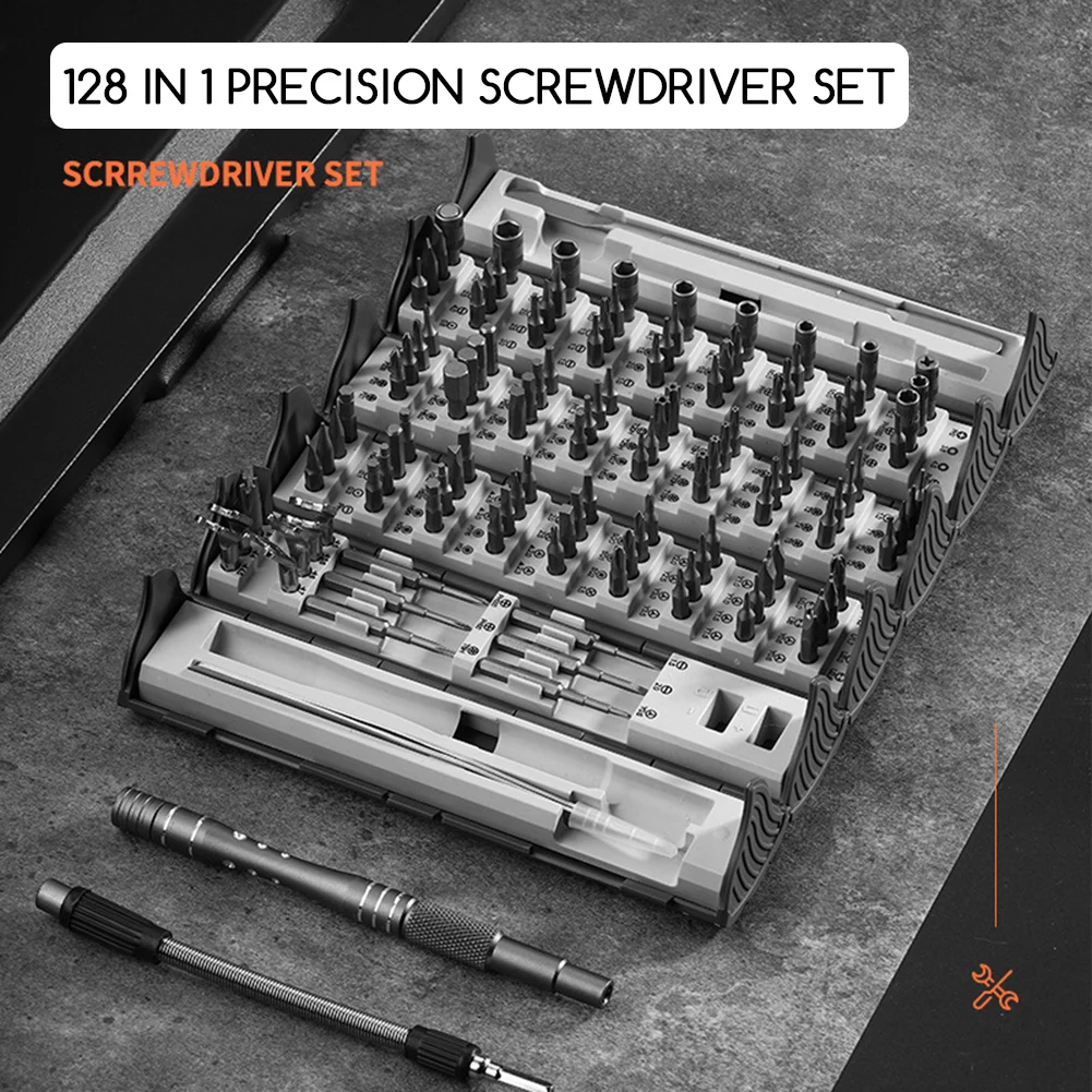 128 in 1 Precision-Screwdriver Set Professional Multi-Tool with Magnetic Screwdriver Bits for Electronics Repair