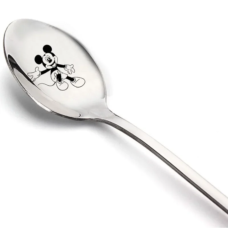 New Minnie Mickey Mouse Spoon Kids Cute Tableware Tablespoon Cartoon Anime Derivative Peripherals Spoons Birthday Party Gifts
