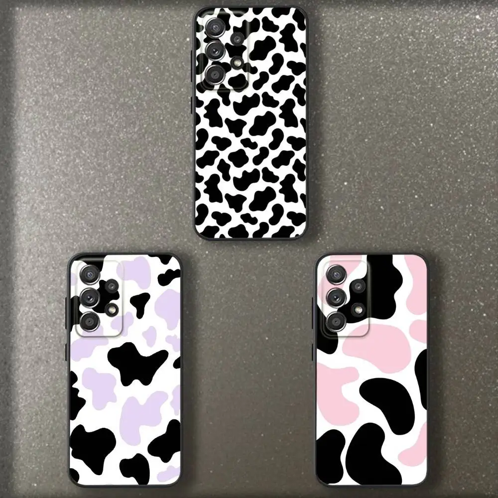 

Cow Print Phone Case For Samsung S 25,24,23,22,30,21,10,9,Ultra,Plus,Lite,FE,4,5 G Soft Black Case