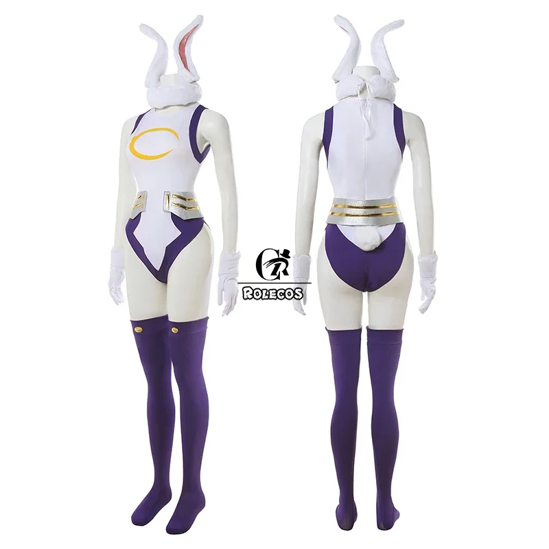ROLECOS MHA Cosplay Costume Rabbit Hero Miruko Sexy Jumpsuit BNHA Bunny Girl Cosplay Rompers Suit
