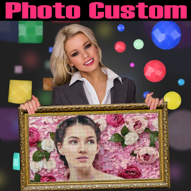 

DIAPAI Diamond Painting Photo Custom 5D DIY Picture of Rhinestones Diamond Embroidery 3D Cross Stitch Home Wedding Decoration