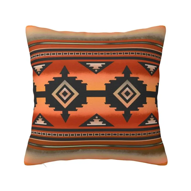 

Custom Canyon Navajo Rust Geometric Native Indian Ethnic Cushion Covers 40x40cm Polyester Pillow Case for Sofa Square Pillowcase