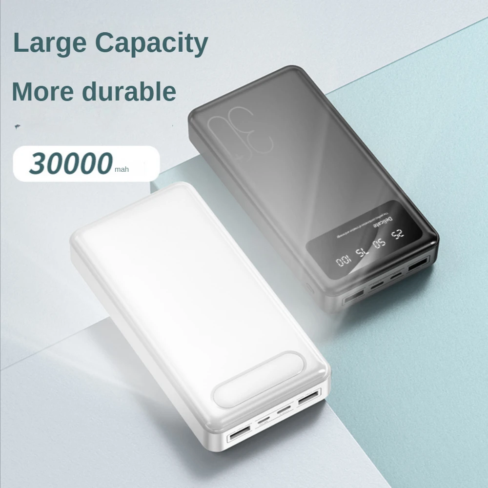 شاحن محمول قوة البنك 30000mAh بطارية خارجية حزمة 20 واط شحن سريع العرض الرقمي بطارية خارجية آيفون شاومي