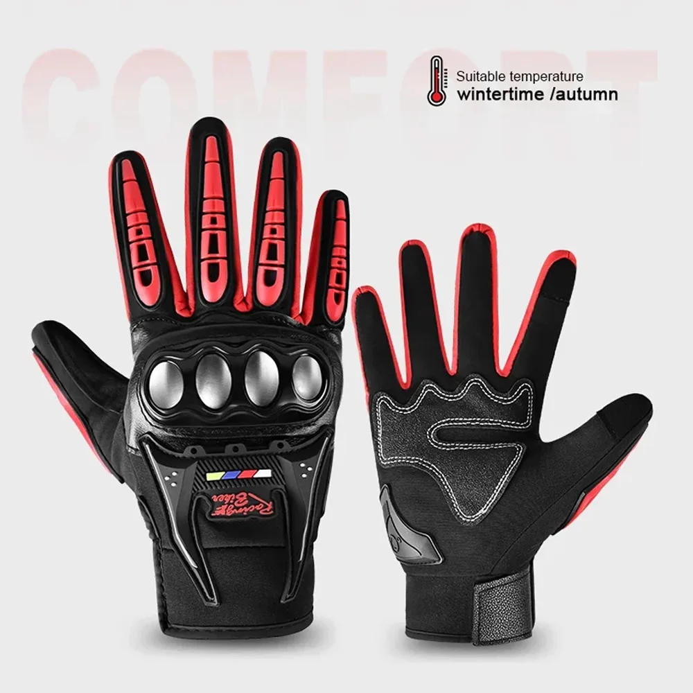 

Winter Warm Full Finger Motorcycle Gloves Non-slip Wear-resistant Off-road Motorcycle Racing Gloves Touch Screen Ski Bike Gloves