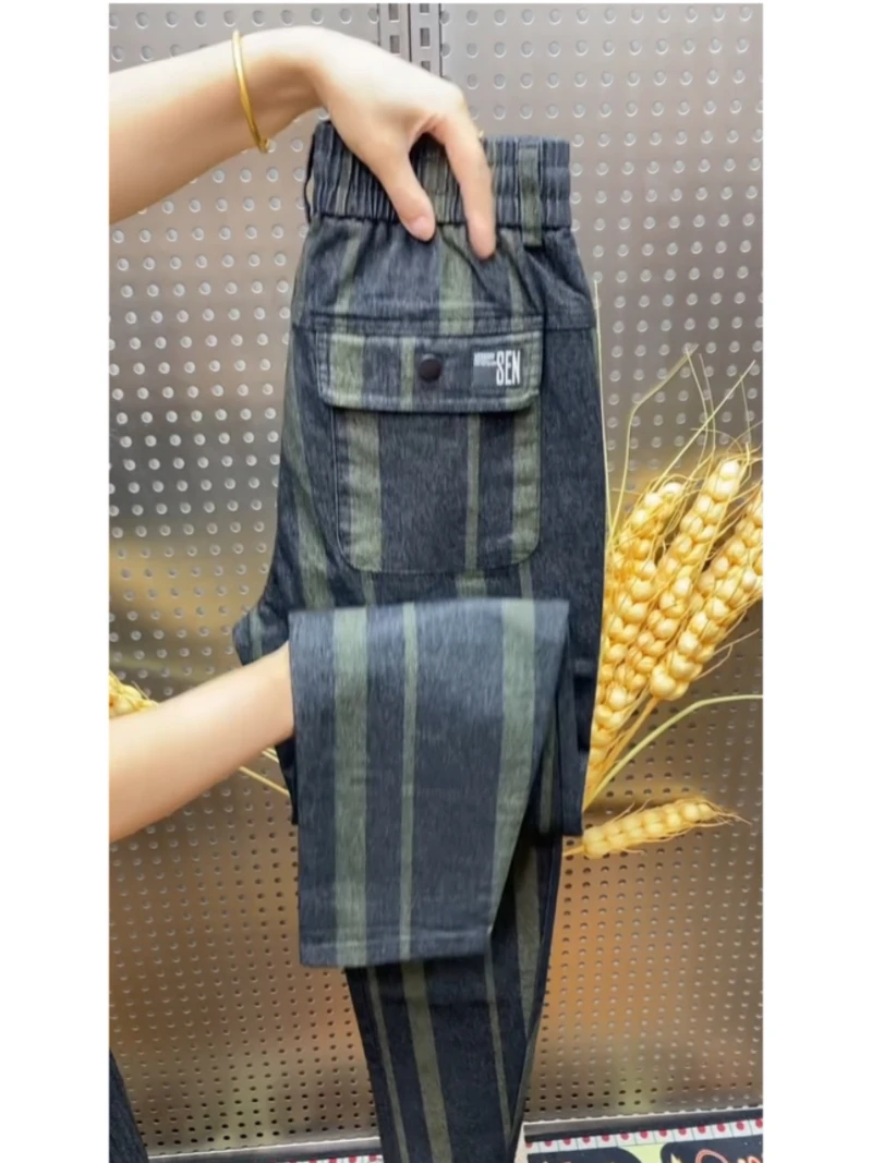 

Мужские повседневные брюки: комфортные, свободные, прямого кроя, с эластичным поясом, в клетку, модные, универсальные, осенняя новинка, из полиэфирного волокна