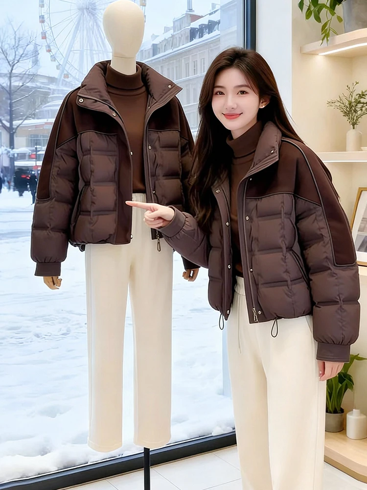 

Korean Sle Commuter Thiened Cotton Jaet Women's Winter New Arrival Warmth High Quali Sense Inter Loose Fit Coat